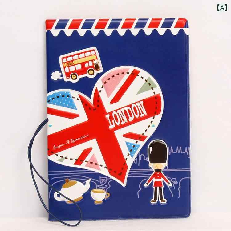 パスポートケース 男女兼用 合成皮革 イギリス ロンドン風 立体型押し カード入れ 旅行 トラベルグッズ レトロ風 レトロ アンティーク調 旅行用品