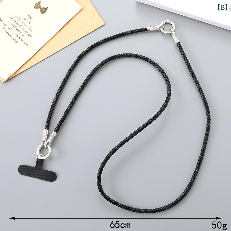 bloomelierのスマホショルダーストラップ レディース PUレザー 編み込み 2WAY 斜めがけ 首掛け バッグチャーム キーホルダー おしゃれ かわいい 軽量 スマホアクセサリー｜アングル3