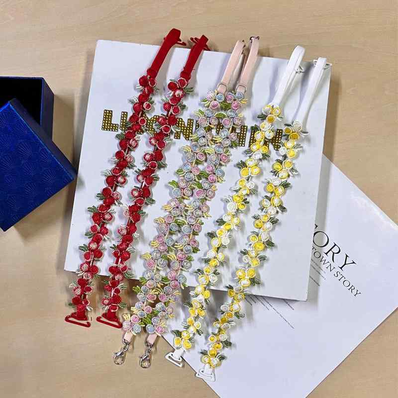 ブラジャー ストラップ レディース レース 刺繍 フリル 見せブラ 肩紐 インナー 下着 シームレス ノンワイヤーブラ キャミソール ワンピース 用 伸縮性 アクセサリー 小物 カラフル かわいい