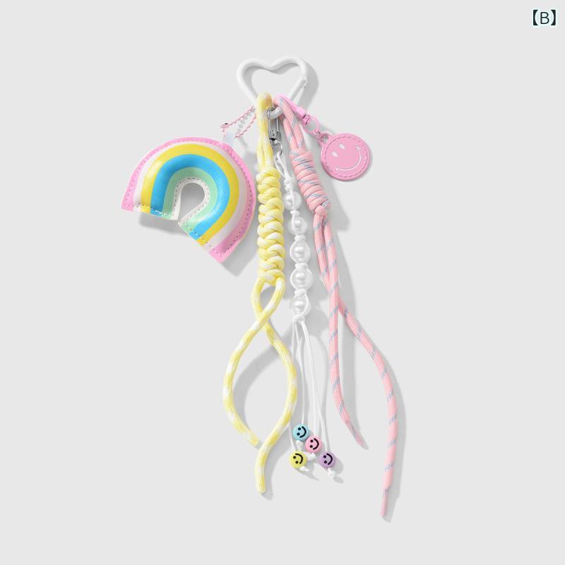 bloomelierのキーホルダー レディース かわいい 星 レインボー アクリルミラー ハート DIY バッグチャーム カラフル｜アングル3