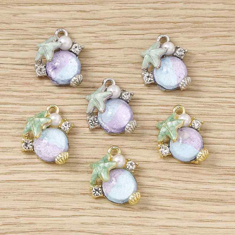 チャーム ハンドメイド 5個セット 海星モチーフ 貝殻 アクセサリーパーツ ネックレ...
