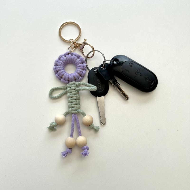キーホルダー レディース 手編み 花 モチーフ バッグチャーム かわいい コサージュ風 鍵 カギ 小物 飾り