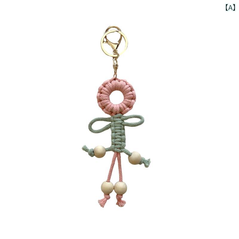 bloomelierのキーホルダー レディース 手編み 花 モチーフ バッグチャーム かわいい コサージュ風 鍵 カギ 小物 飾り｜アングル2