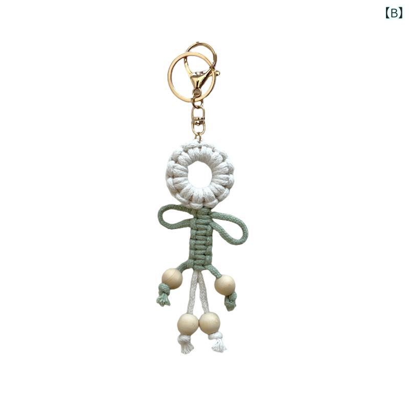 bloomelierのキーホルダー レディース 手編み 花 モチーフ バッグチャーム かわいい コサージュ風 鍵 カギ 小物 飾り｜アングル3