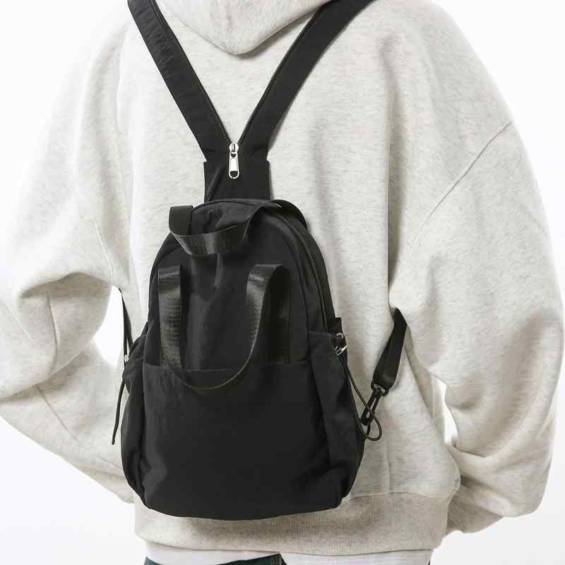 ・カラー展開: ホワイト、ブラック、カーキ、グリーン・対象性別: ユニセックス・着用シーン: カジュアル、旅行・素材: ナイロン・スタイル: ジェンダーレス・対応PCサイズ: 10インチ（25.4cm）・柄: 無地・デザイン特徴: ステッチ