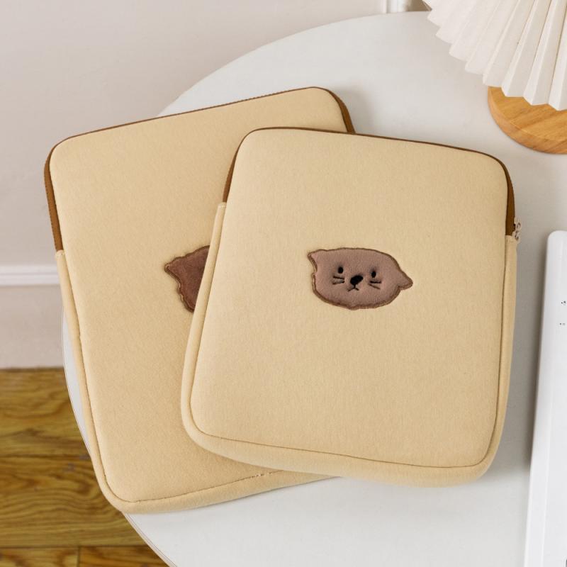 タブレットケース レディース メンズ パソコンケース 11インチ 13インチ かわいい 猫 刺繍 軽量 通気性 クッション性 インナーバッグ ノートパソコン 通勤 通学 アイパッドバッグ