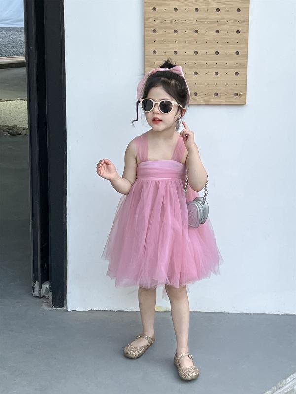 ・カテゴリ: 子供用ワンピース・スタイル: プリンセス・主な素材: 綿 ・性別: 女の子・対象年齢: 3～8歳、100～140cm・カラー展開: ピンク系（リボン・ストラップ付きチュールスカート）・サイズ展開: 90cm、100cm、110cm、120cm、130cm、140cm