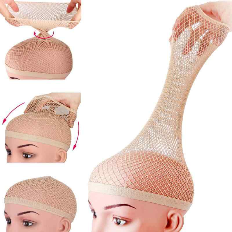 ウィッグネット レディース 通気性 伸縮性 医療用 髪 まとめる ネット 2頭開き ヘアネット ウィッグインナー 固定用 ブラック 肌色