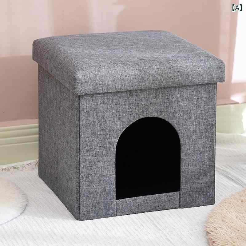 猫ちぐら 猫ベッド キャットハウス 折りたたみ 2段 二階建て 四季通用 撥水 おしゃ...