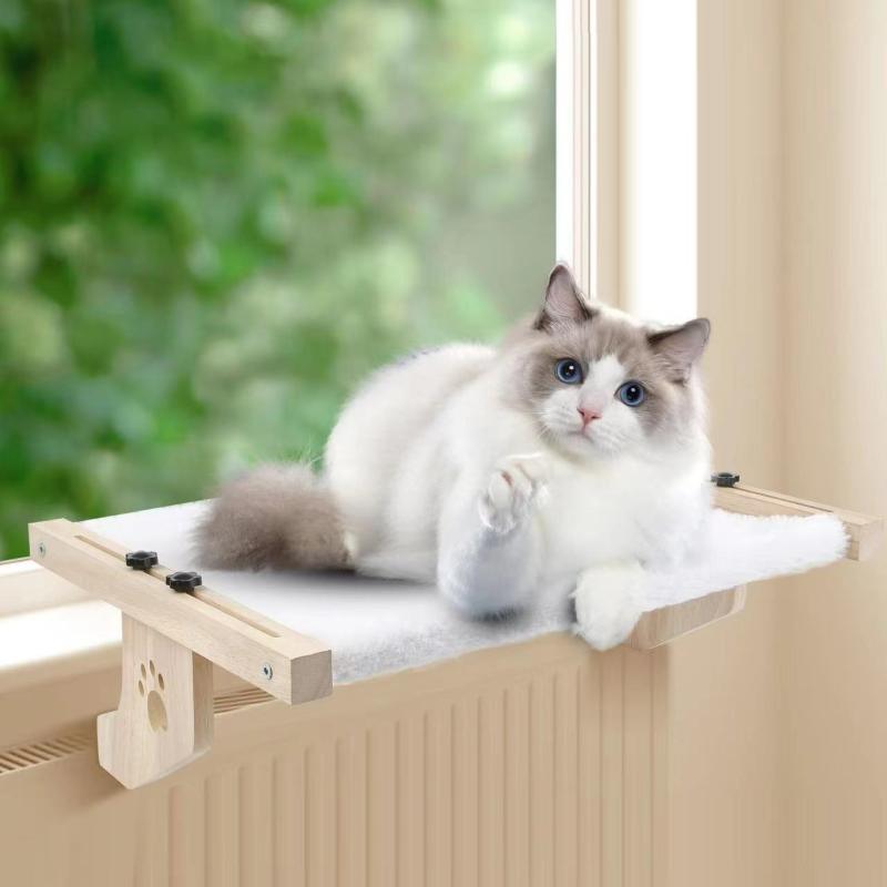 猫ベッド キャットタワー 窓 猫吊りベッド 吸盤 猫ハンモック 窓際 キャットウォーク ペットベッド 窓用 省スペース 取付簡単 木制 四季適用