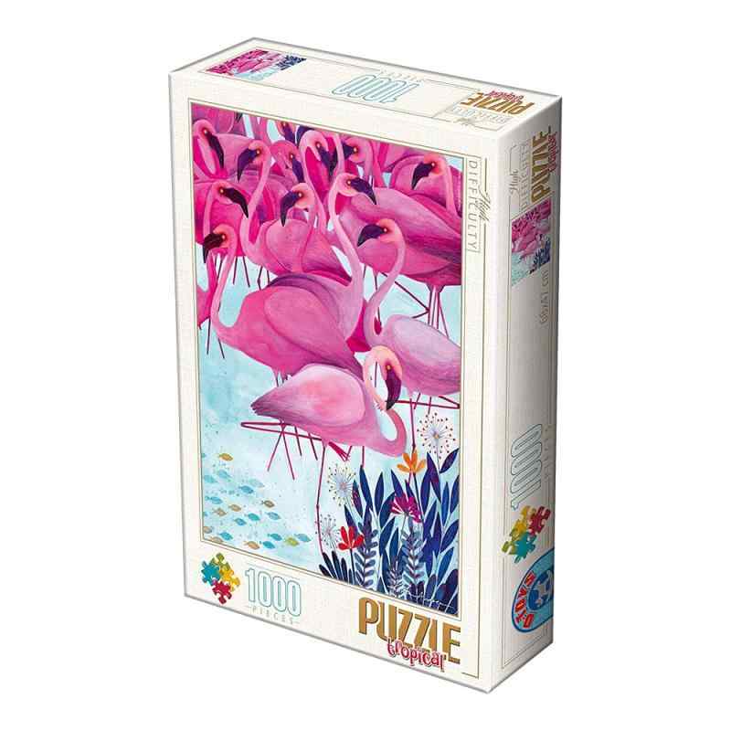 1000ピース ジグソーパズル D-Toys・72887-TR02 Andrea Kürti : Tropical, Flamingos 47×68cmピース数:　1000ピース完成サイズ:　47 × 68 cm対応フレーム:　F475685糊は入っていませんMade in Romania
