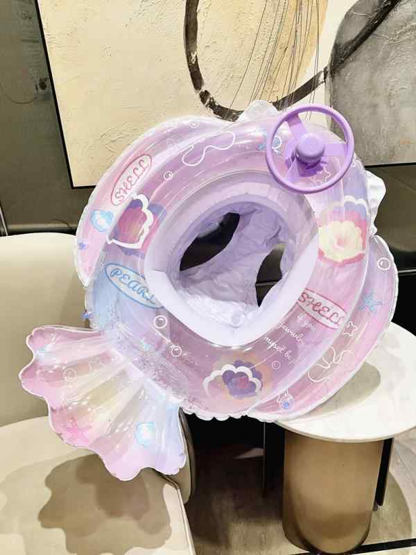 浮き輪 キッズ 貝殻 スパンコール付き 足入れ 子供 女の子 浮輪 1歳 2歳 3歳 4歳 5...