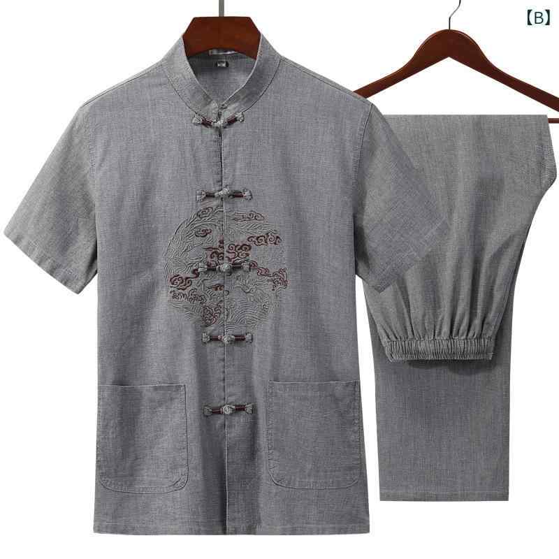 唐装 メンズ リネン tシャツ 半袖 シャツ チャイナ服 ルームウェア 部屋着 涼しい 父の日 敬老の日 ギフト シニア ファッション bloomelier-10417835 bloomelier サンプル画像3