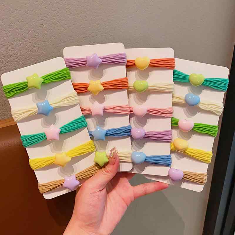 ヘアゴム キッズ 女の子 髪ゴム 丸子頭 お団子 痛くない 髪飾り ヘアクリップめ かわいい キャンディカラー 星 ハート 幼稚園 小学生 通学 通園 ヘアアクセサリー セット