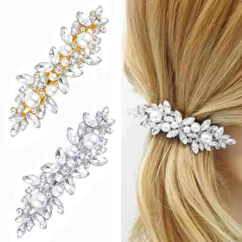 ・素材: 合金・加工技術: ラインストーン埋め込み・ヘアクリップ分類: バレッタ・カラー展開: 珍珠ゴールド、珍珠シルバー、ラインストーンゴールド、ラインストーンシルバー、カラフルストーンゴールド、カラフルストーンシルバー、レッドストーンゴールド、グリーンストーンゴールド・デザイン要素: マーキーズカット・スタイル: フェミニン・カテゴリ: ヘアアクセサリー・対象: レディース