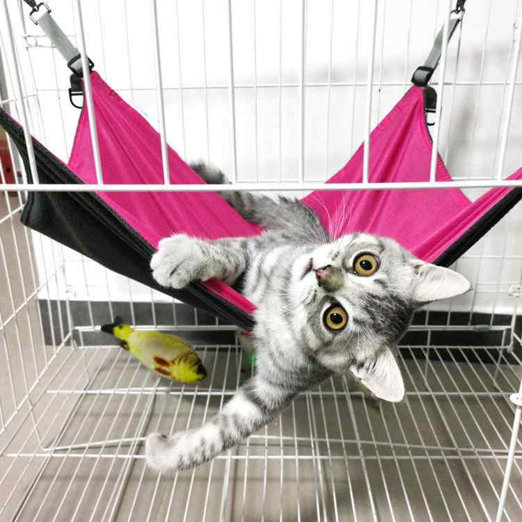 ペットハンモック 猫用 小型犬 車載用 屋外 双層 ポータブル キャンプ用 行軍床 室...