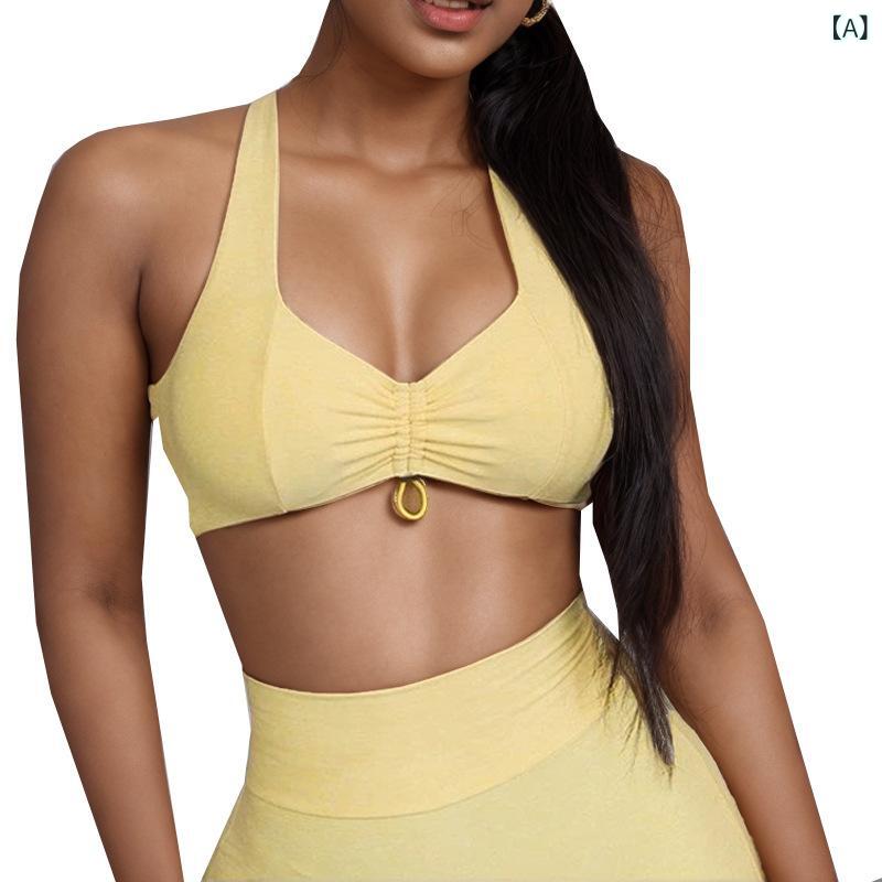 bloomelierのセットアップ レディース ヨガウェア カップ付き キャミソール 半袖 ショートパンツ レギンス 美脚 美尻 ハイウエスト 吸汗速乾 伸縮 スポーツウェア フィットネス ジム ランニング 無地｜アングル2