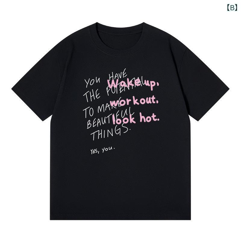 Tシャツ レディース 春夏 半袖 コットン 丸首 ゆったり カジュアル プリント 体系カバー トップス プルオーバー 部屋着 快適 bloomelier-10434453 bloomelier サンプル画像3
