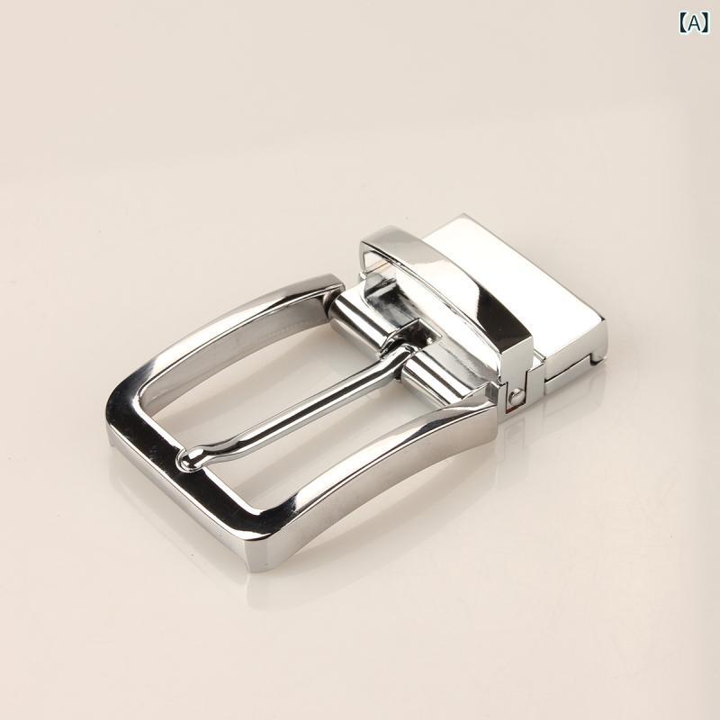 bloomelierのベルトバックル メンズ レディース ピン式 回転式バックル 合金 交換用ベルトヘッド 3.3cmベルト対応 3.5cmピン式バックル シンプル ビジネス カジュアル 四季通用｜アングル2