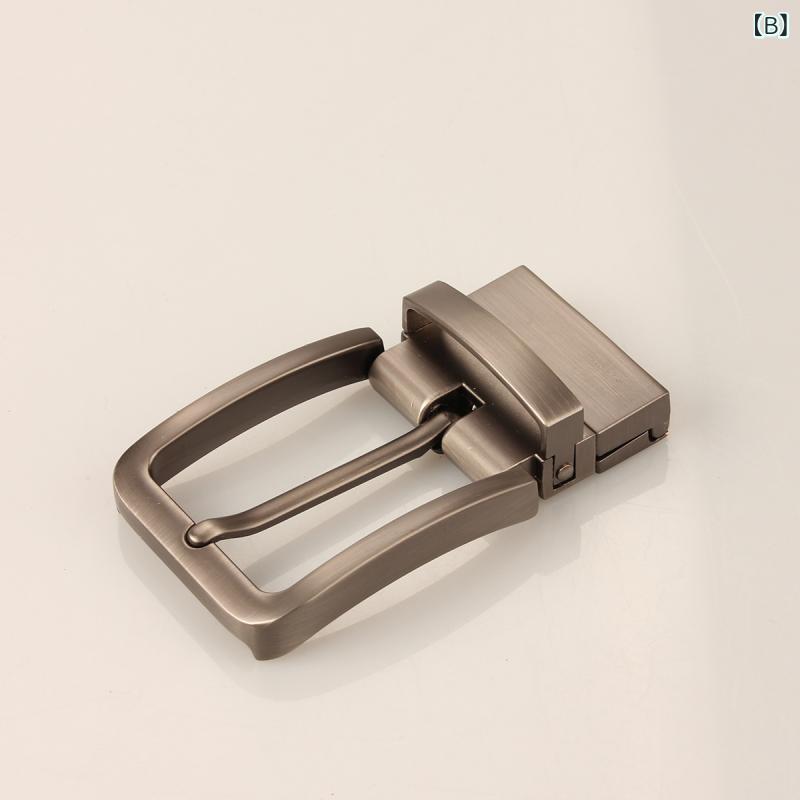 bloomelierのベルトバックル メンズ レディース ピン式 回転式バックル 合金 交換用ベルトヘッド 3.3cmベルト対応 3.5cmピン式バックル シンプル ビジネス カジュアル 四季通用｜アングル3