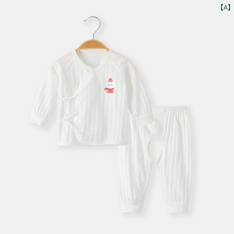 ベビー服 新生児 肌着セット 通年用 和尚服 コットン 長袖 薄手 トップス パンツ 2...