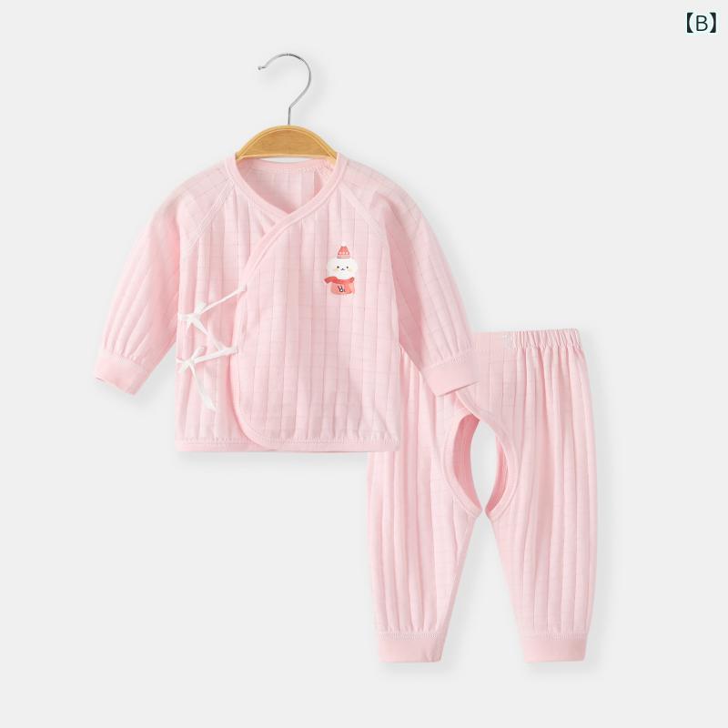 ベビー服 新生児 肌着セット 通年用 和尚服 コットン 長袖 薄手 トップス パンツ 2...
