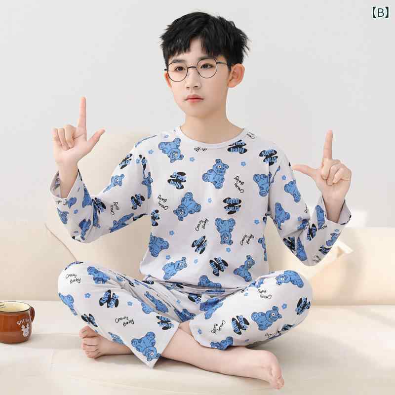 bloomelierのパジャマ キッズ 男の子 長袖 薄手 春夏 ルームウェア コットン 通気性 キャラクター 部屋着｜アングル3