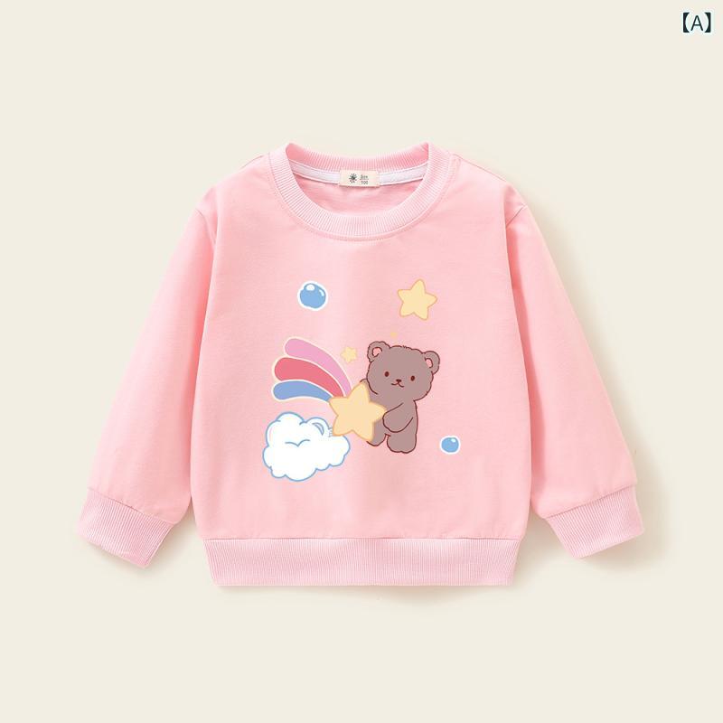 トレーナー キッズ 女の子 秋 冬 長袖 コットン キャラクター クルーネック トップ...