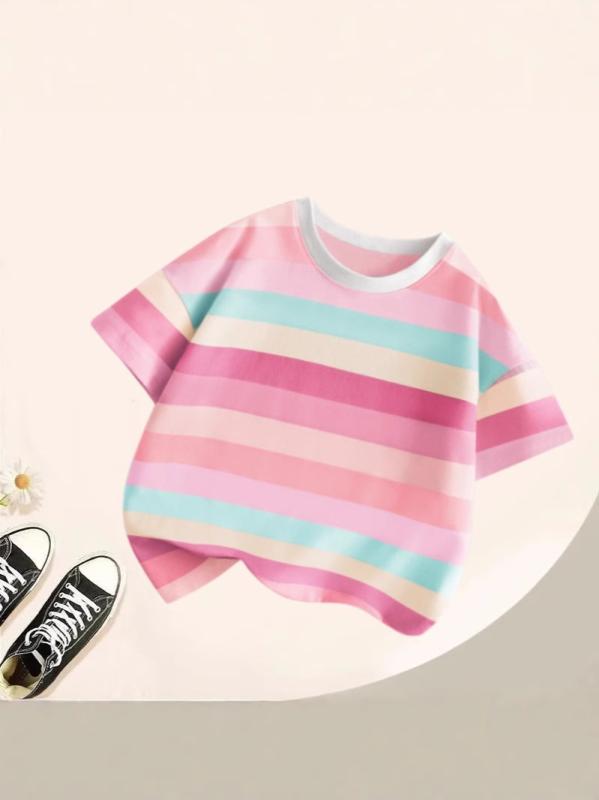 Tシャツ キッズ ボーイズ ガールズ 男女兼用 半袖 トップス カットソー 子供服 丸首 吸湿排汗 薄手 ボーダー柄 カジュアル ゆるシルエット プルオーバー 夏 90 100 110 120 130 140 150 160