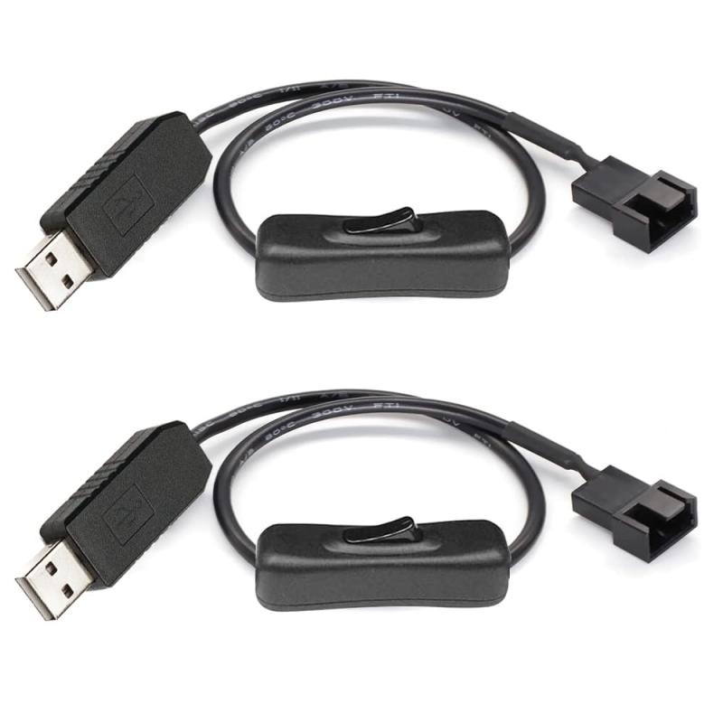 ファン 電源 アダプター ケーブル USB から 3 ピン 4 PWM 5V スリーブ スイッチ付き ケース コネクター オン bloomelier-10675181 bloomelier サンプル画像3