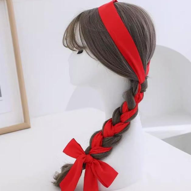 スカーフ レディース 細め 無地 バッグスカーフ ヘアバンド ヘアアクセサリー ヘッ...