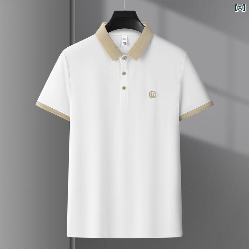 POLOシャツ メンズ 半袖 Tシャツ トップス 襟付き カジュアル 切り替え 無地 吸汗...