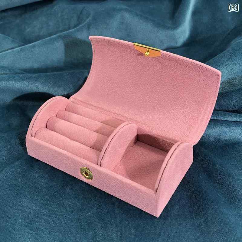 ジュエリーボックス ミニ アクセサリーケース 持ち運び 旅行用 小さい ベロア調 リ...