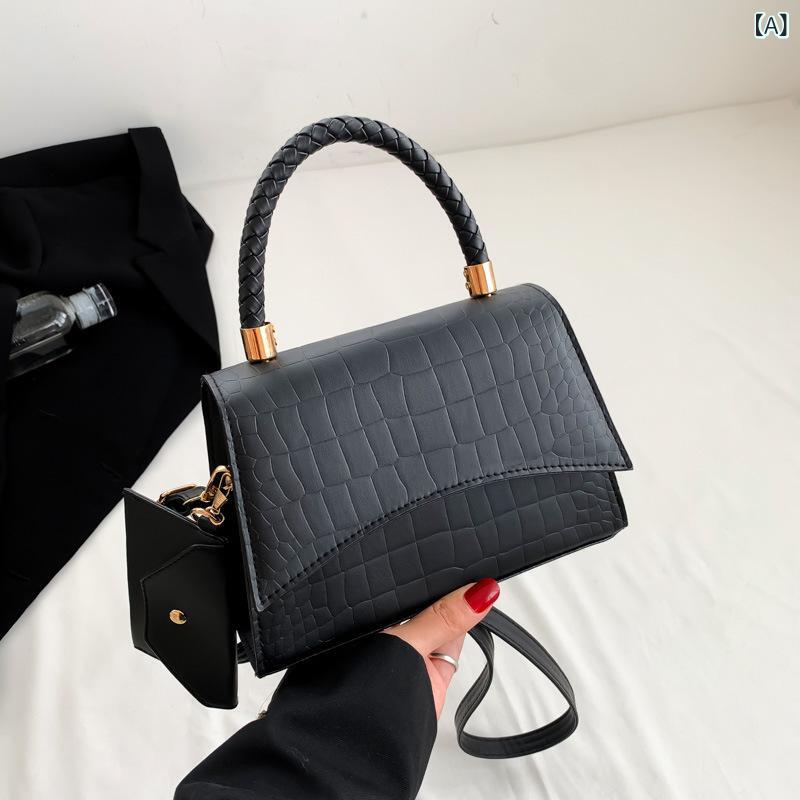 ・カラー展開: ブラック、ホワイト、ピンク、カーキ、ブラウン、グリーン、オレンジ・スタイル: シンプル・主な素材: PU・バッグサイズ: 小・適用シーン: 日常・デザイン要素: ステッチ、ワニ柄・裏地素材: 合成革・形状: 横型方形・開閉方式: 蓋式・内部構造: 携帯ポケット・硬度: 中・外ポケット: 立体ポケット・ストラップ本数: 1本
