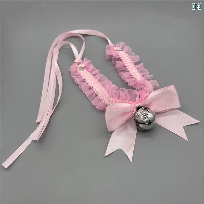 bloomelierのチョーカー レディース ネックレス アクセサリー リボン レース 鈴 ロリータ メイド風 コスプレ デコルテチェーン 首輪 おしゃれ かわいい フェミニン｜アングル3