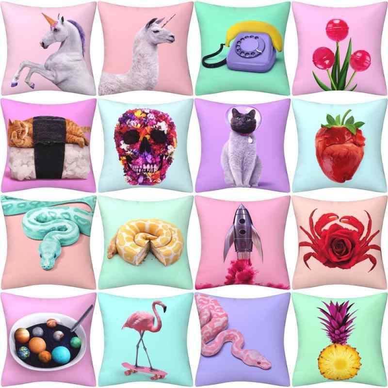 クッションカバー 北欧 おしゃれ 45×45cm シュルレアリスム アート デジタルプリン...
