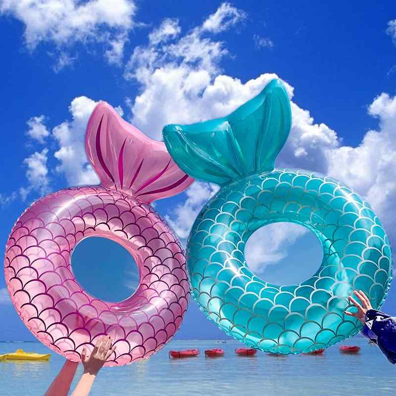 浮き輪 大人用 2気室 マーメイド型 背もたれ 浮き具 プール 海水浴 水遊び かわいい インスタ映え 厚手 取っ手付き ピンク ブルー イエロー