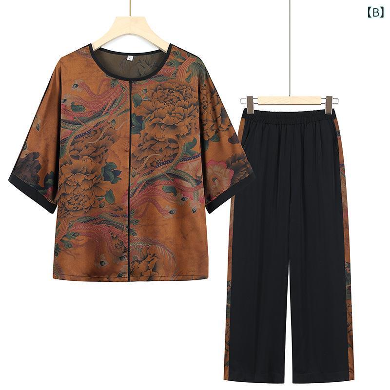 セットアップ レディース ミセス 婦人服 半袖 Tシャツ パンツ 2点セット 花柄 トップス ボトムス ゆったり お出かけ 普段着 涼しい 薄手 おしゃれ かわいい シニア ハイミセス 母の日 プレゼント bloomelier-10492389 bloomelier サンプル画像3