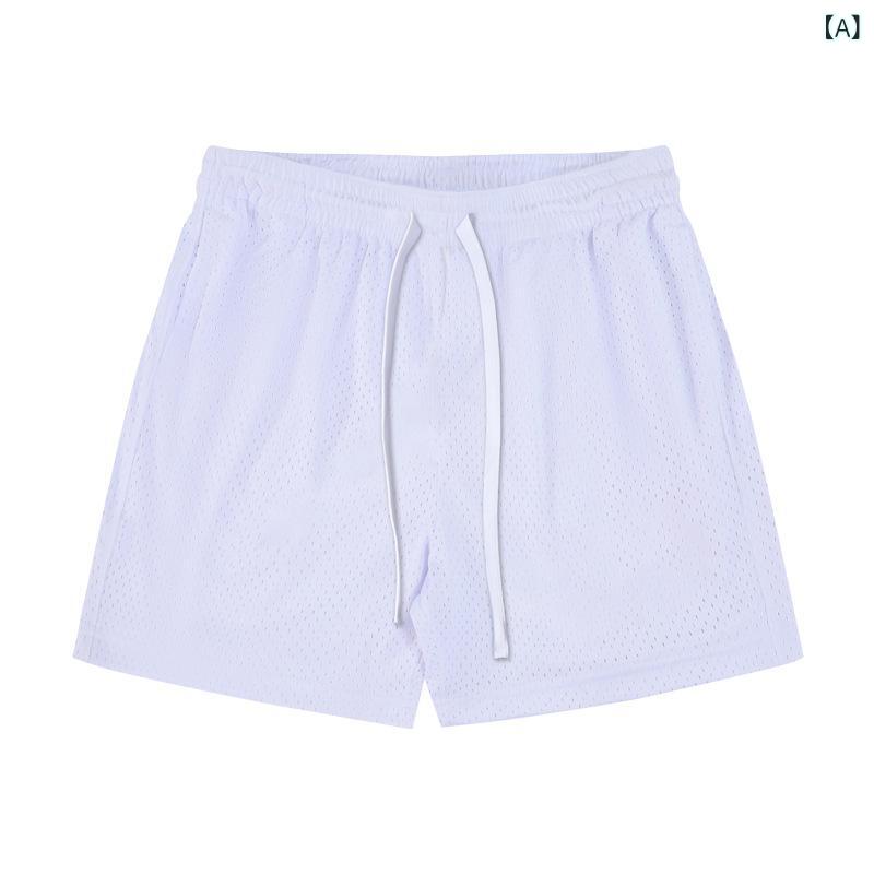 ハーフパンツ メンズ 4分丈 バスケットパンツ メッシュ ダブルレイヤー 吸汗速乾 ...