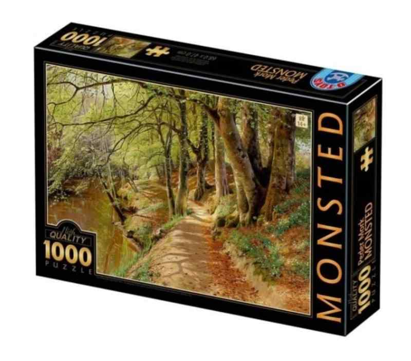 1000ピース ジグソーパズル D-Toys・77417-MO05 Peder Mørk Mønsted : A Spring Day in the Woods with Fresh-Blown Beeches and Anemones in the F