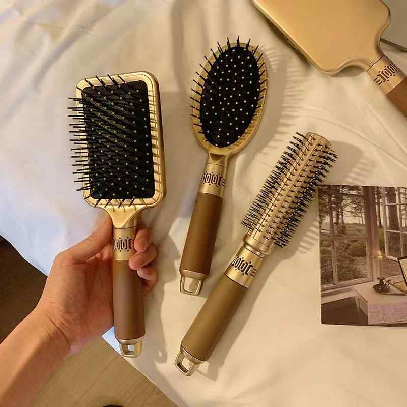 ヘアブラシ レディース ヘアケア 髪質改善 頭皮マッサージ 絡まない 豚毛 くし パドルブラシ ロールブラシ 3本セット