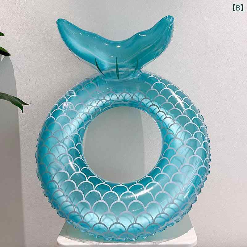 浮き輪 大人用 110cm マーメイドテール型 ビーチフロート インフレータブル 大きい...