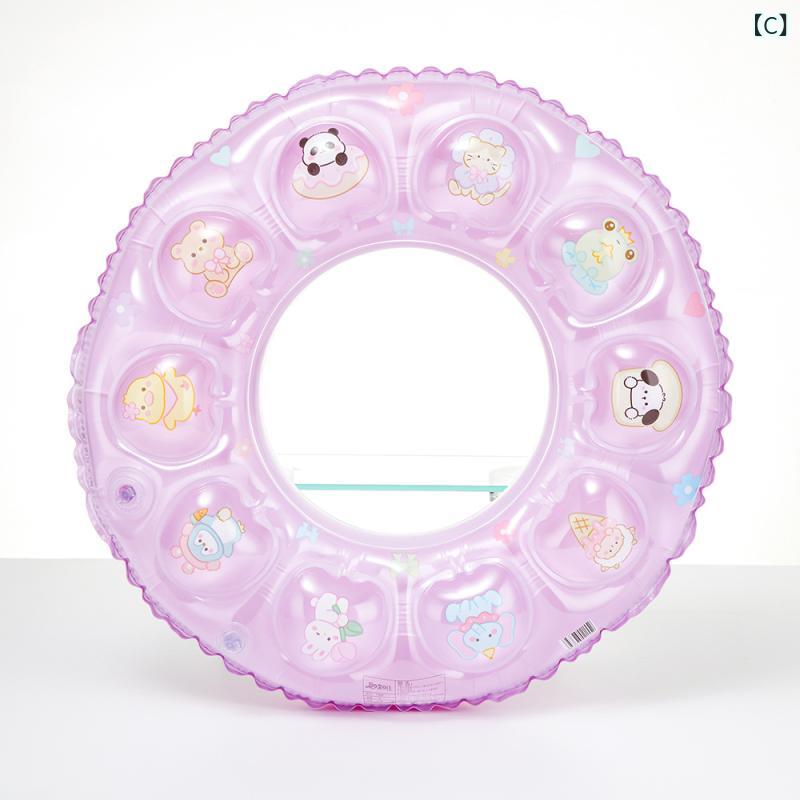 浮き輪 キッズ 幼児用 浮輪 足入れ 厚手 かわいい キャラクター プール 海水浴 水...