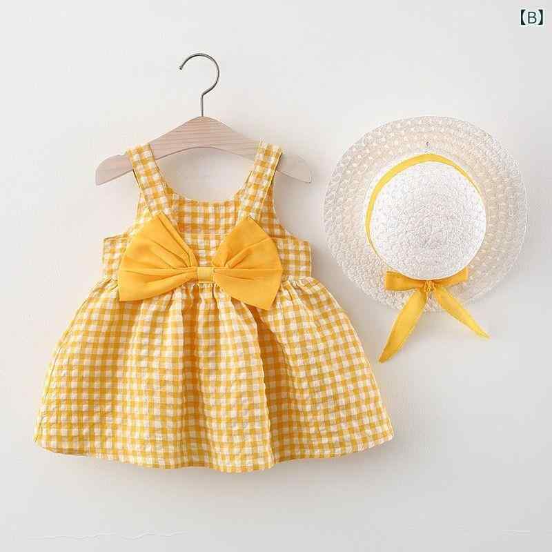 bloomelierのワンピース キッズ 女の子 夏 半袖 ノースリーブ 格子柄 リボン Aライン キャミソールワンピ プリンセス風 コットンプルオーバー｜アングル3
