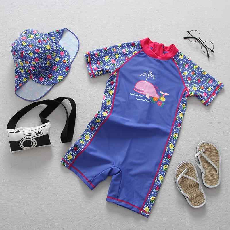 水着 キッズ 女の子 ベビー 子供 半袖 ロンパース ワンピース UVカット 紫外線防止 スイムウェア 日焼け防止 かわいい スイミング プール 海 川 水遊び レジャー