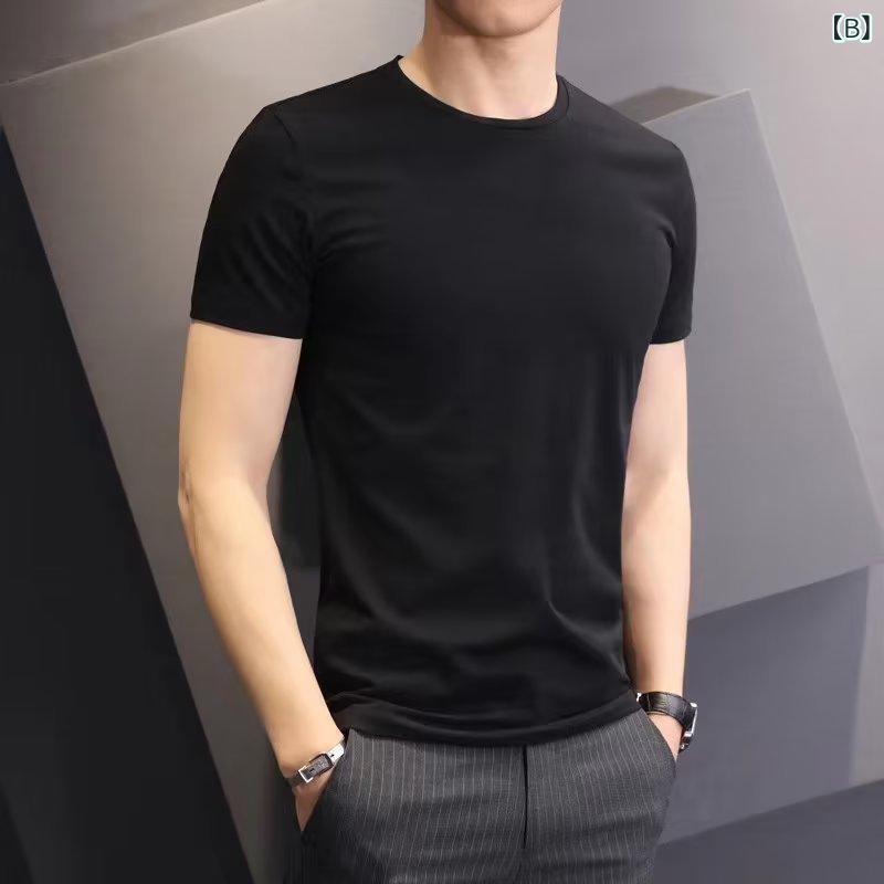 Tシャツ メンズ 半袖 春夏 吸汗速乾 接触冷感 無地 インナー 丸首 カットソー トップス カジュアル タイト おしゃれ — vista 3