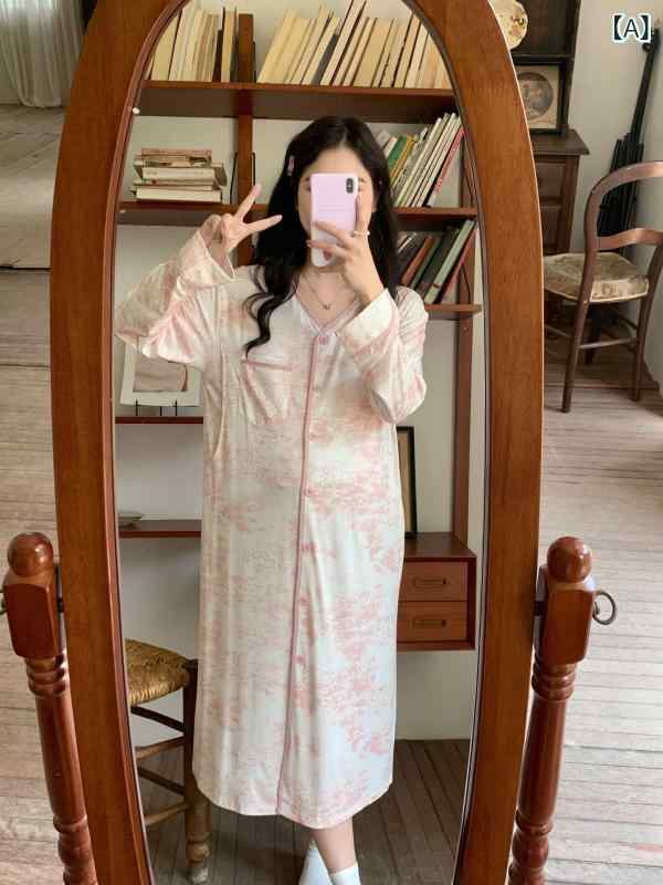 ワンピース レディース 授乳服 マタニティ 妊婦 睡裙 パット付き 産後 ルームウェ...