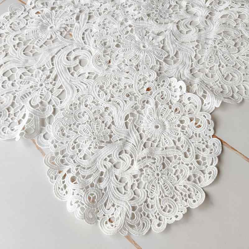 テーブルクロス レース ラウンド 刺繍 ホワイト 花柄 北欧風 上品 レトロ カフェ風...
