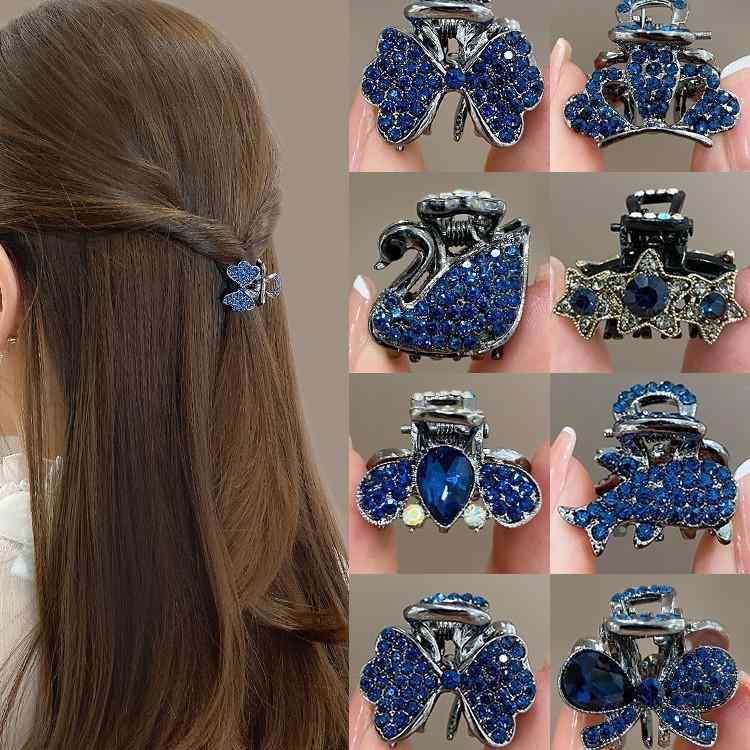 ヘアクリップ レディース ミニ ヘアバンスクリップ ラインストーン 前髪クリップ ...