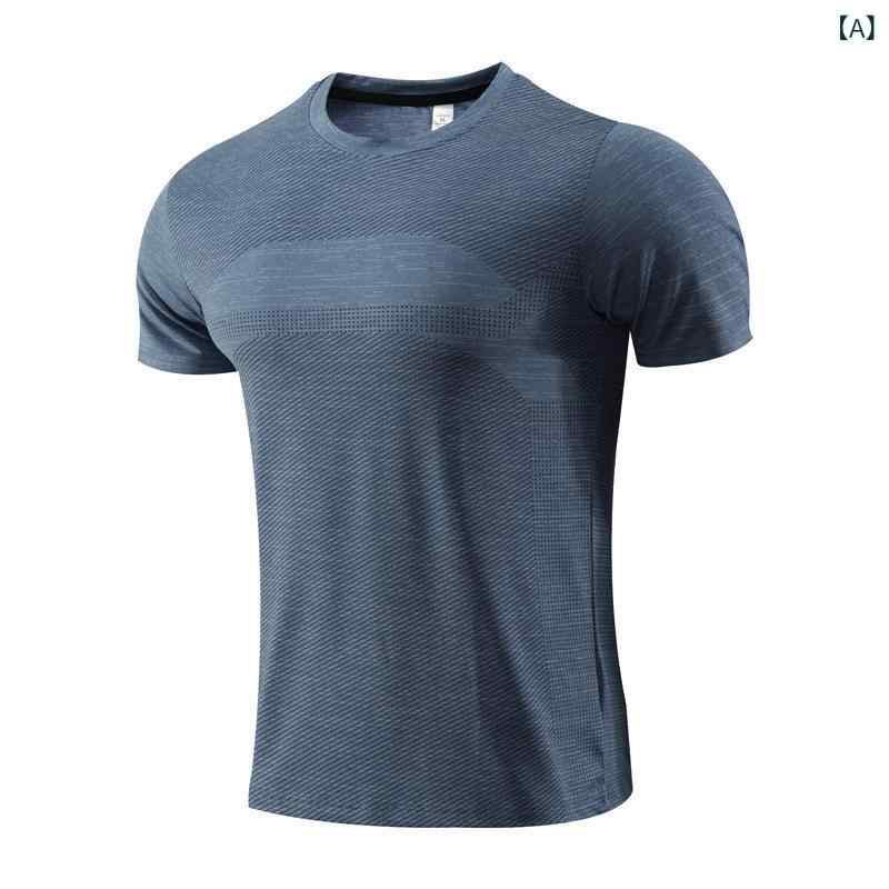 bloomelierのTシャツ メンズ 半袖 春夏 吸汗速乾 接触冷感 スポーツ ランニング マラソン 陸上 ウェア ジム トレーニング フィットネス 伸縮 ストレッチ 丸首 無地 カジュアル トップス｜アングル2